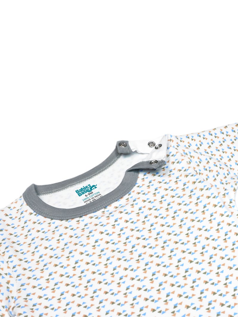 بابيز_بيسك بيبيز بيسك مجموعة هدايا مكونة من 5 قطع قطنية 100٪ للجنسين تشمل السالوبيت ، والرمبر ، والقفازات ، والقبعة ، والبيجامة/البذلة. - Image 5