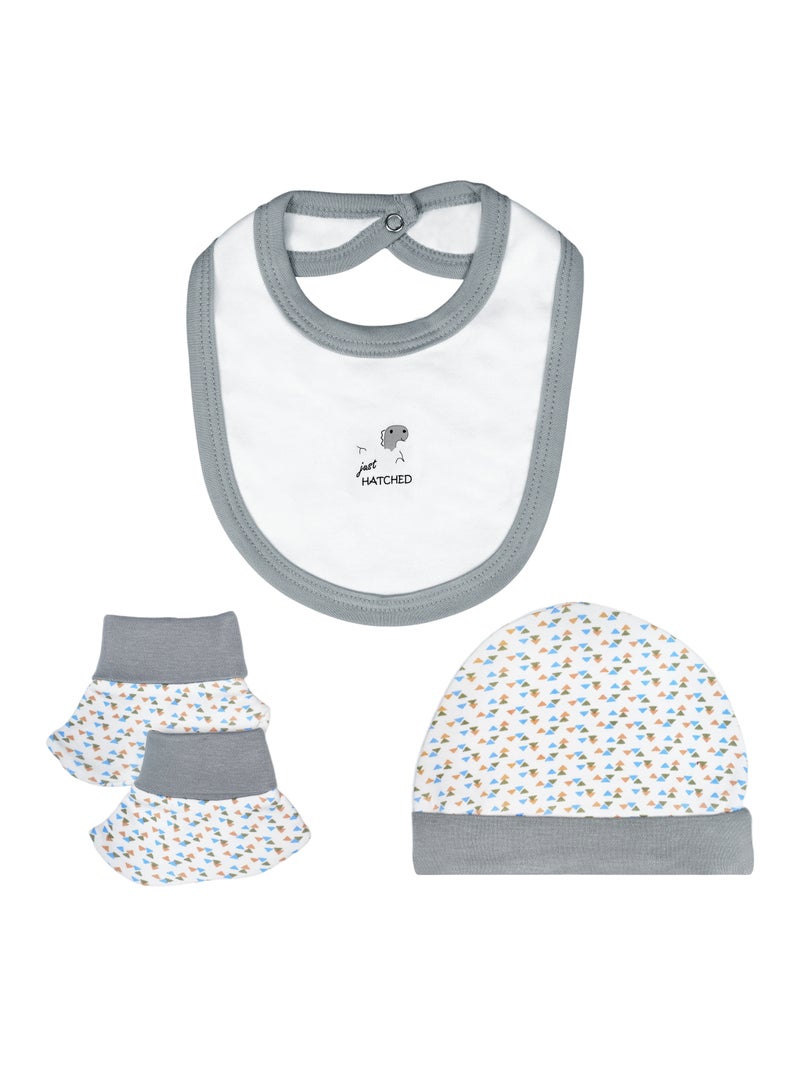 بابيز_بيسك بيبيز بيسك مجموعة هدايا مكونة من 5 قطع قطنية 100٪ للجنسين تشمل السالوبيت ، والرمبر ، والقفازات ، والقبعة ، والبيجامة/البذلة. - Image 4