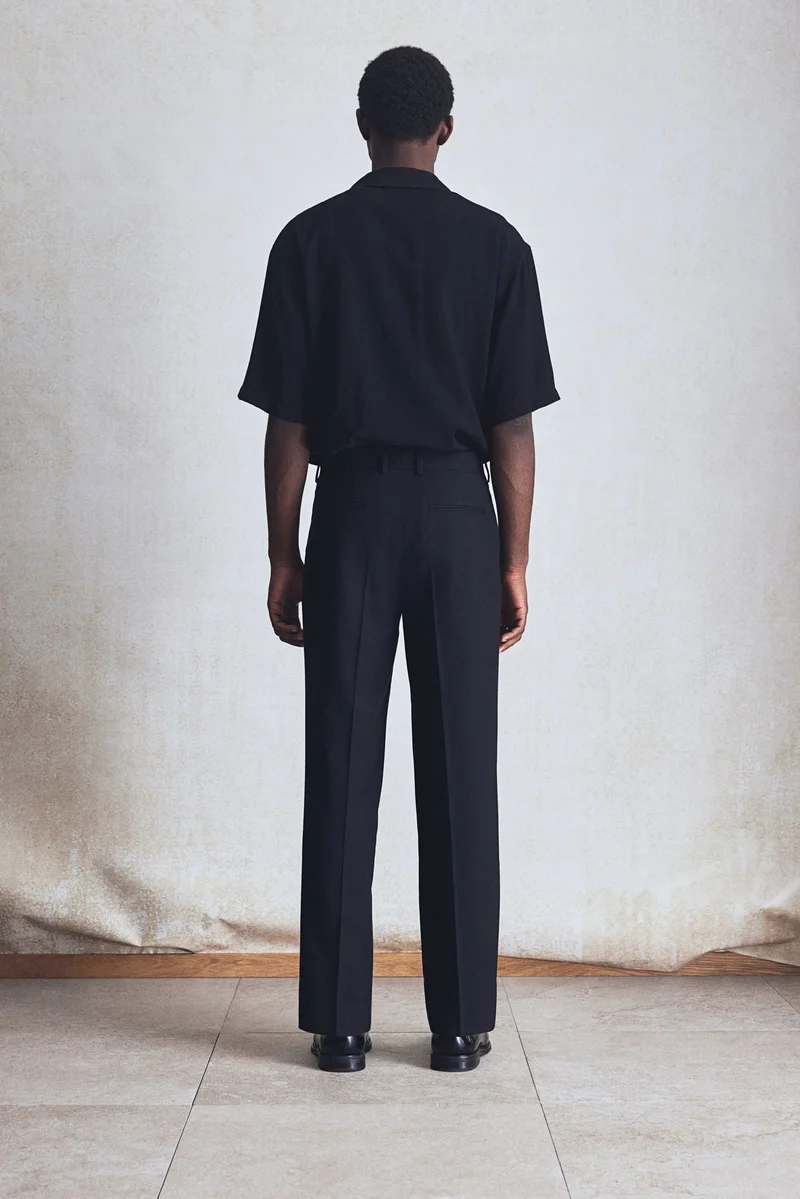 اتش اند ام Regular Fit Tailored linen-blend trousers