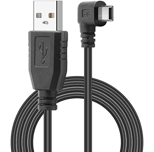 PASOW Mini USB Power Cable 90 Degree Right Angle (No Data Transfer) - USB 2.0 A-Male to Mini-B Car Vehicle Power Suppy Cord for Dash Cam (16FT) - Image 1