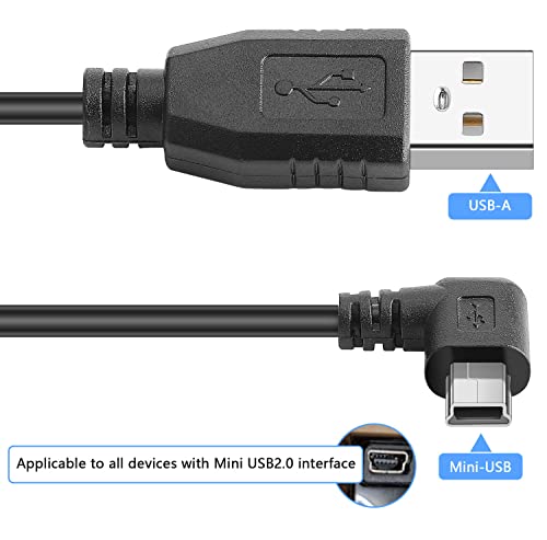PASOW Mini USB Power Cable 90 Degree Right Angle (No Data Transfer) - USB 2.0 A-Male to Mini-B Car Vehicle Power Suppy Cord for Dash Cam (16FT) - Image 5