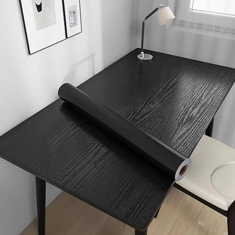 LIVECOOL Wall Paper Self-Adhesive Door Stickers for Renovating Old Doors, Waterproof,Oil Proof,PVC Vinyl DIY Decorative Wallpaper. (Wooden Black, 60 x 152 cm) - Image 3