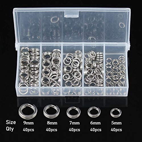 GREATFISHING 200PCS High Strength Heavy Stainless Steel Split Ring Lure Tackle Connector with Fishing Pliers 30lb to 120lb Test - Image 3