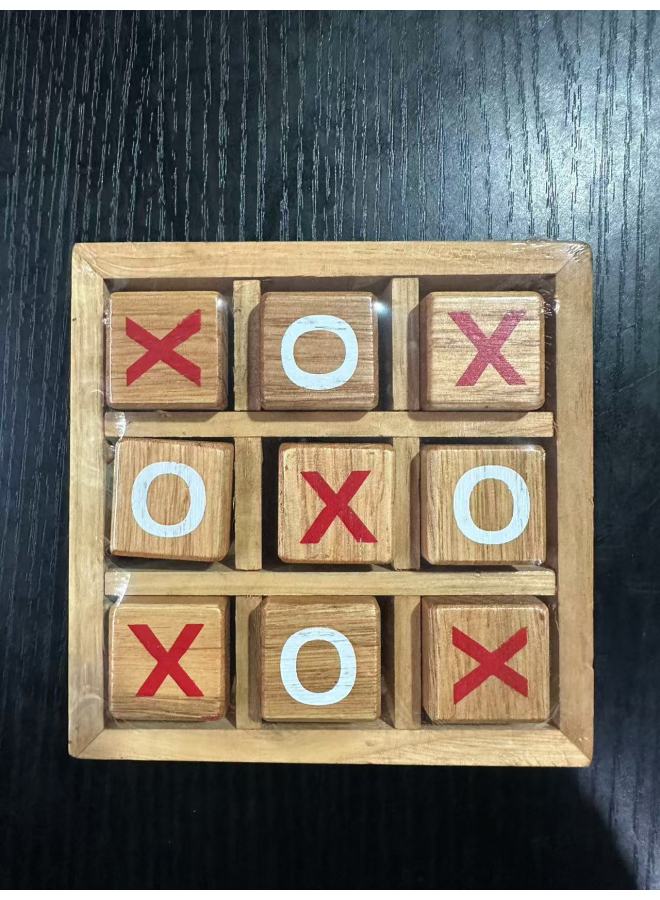 Children's Educational Toys Wooden XO Chess Concentration Logical Thinking Training Parent-child Interactive Desktop Games-Color:Red And White Xo Chess  - Image 1