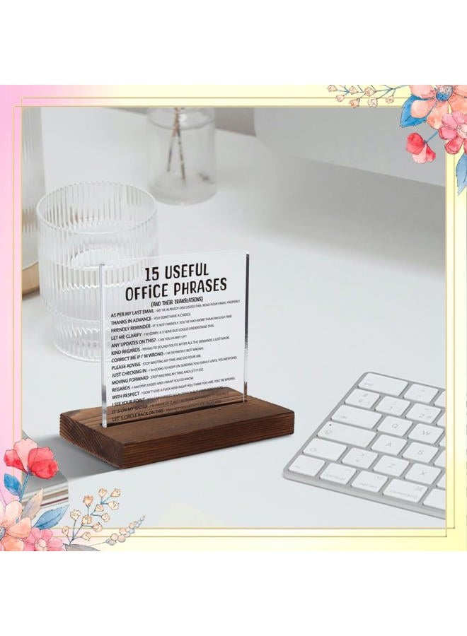 FOUGSTA Silly Office Gifts for Women, Humorous Office Gifts for Coworkers, Managers, Sarcastic Office Gifts for Coworkers, Managers,Modern Acrylic Desk Plaque, 10 x 10 x 1.5 cm,XXD63 - Image 2