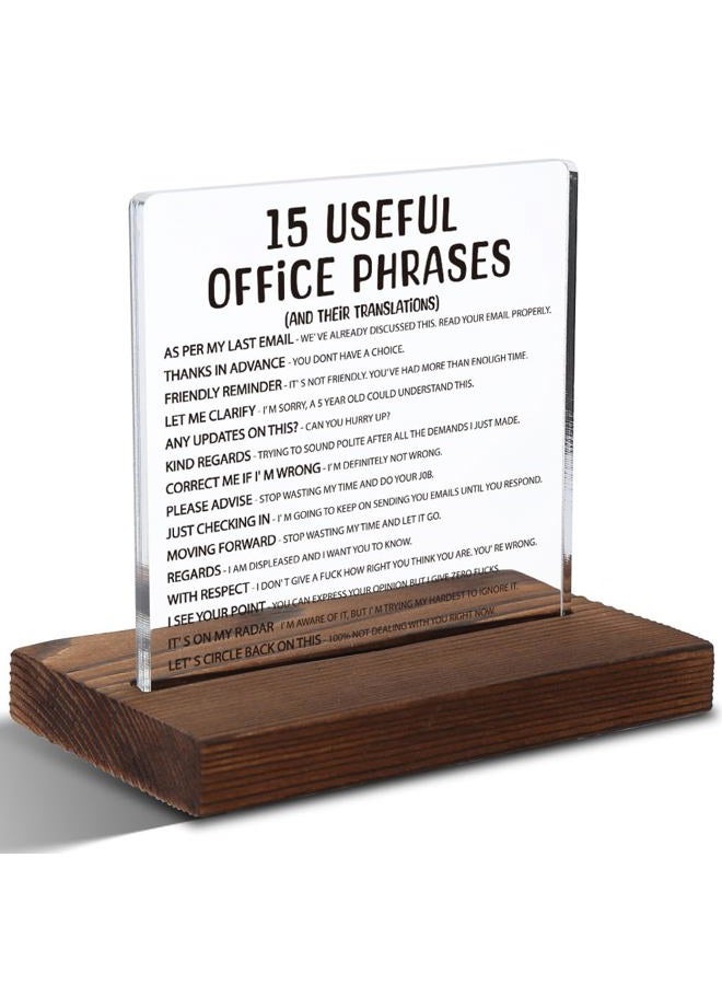 FOUGSTA Silly Office Gifts for Women, Humorous Office Gifts for Coworkers, Managers, Sarcastic Office Gifts for Coworkers, Managers,Modern Acrylic Desk Plaque, 10 x 10 x 1.5 cm,XXD63 - Image 1