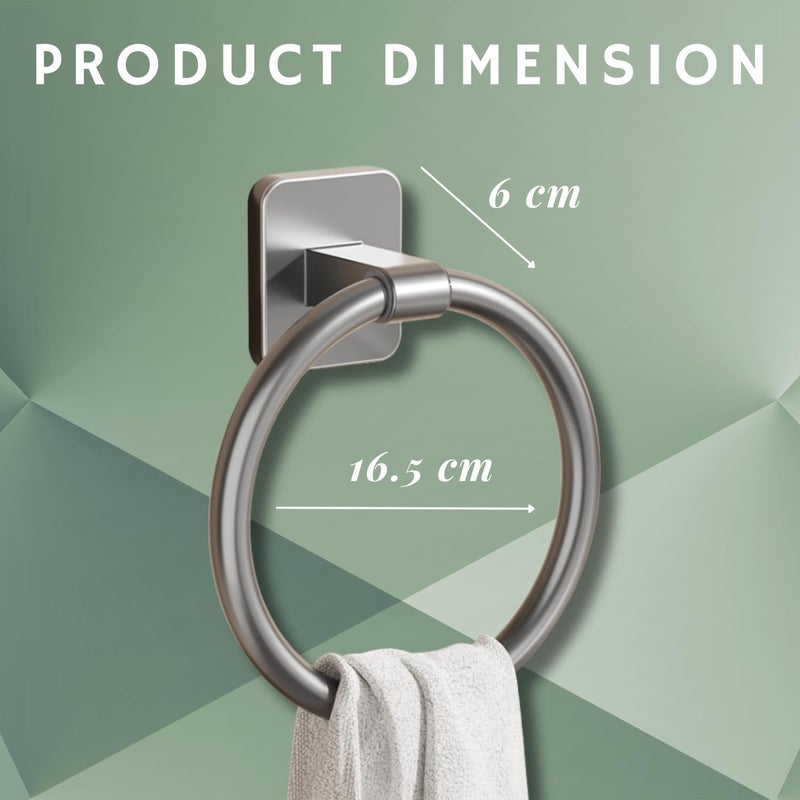 Tenom Towel Hanger for Wash Basin, Towel Holder in Bathroom, Bathroom Towel Hanger for Wall, Napkin Holder for Wash Basin, (Grey, Circle) - Image 2