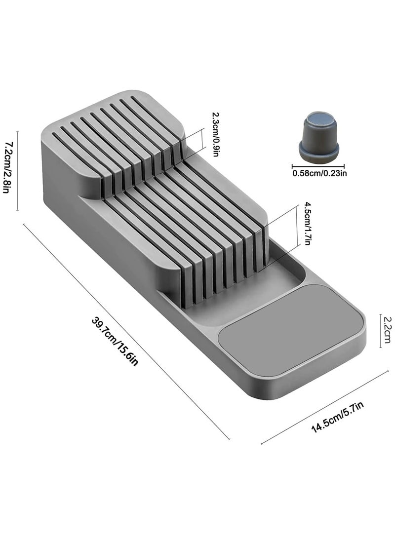 منظم سكاكين درج المطبخ، كتلة سكاكين بلاستيكية على سطح الطاولة، حامل سكاكين عالمي للأدراج، صينية تنظيم درج بلاستيكي للسكاكين. الرمادي والأبيض والأخضر - pzsku/ZE68A352D4E40B9AE8F3AZ/45/_/1694958250/82b790d3-7f0c-4648-812e-55c326ac3ba2