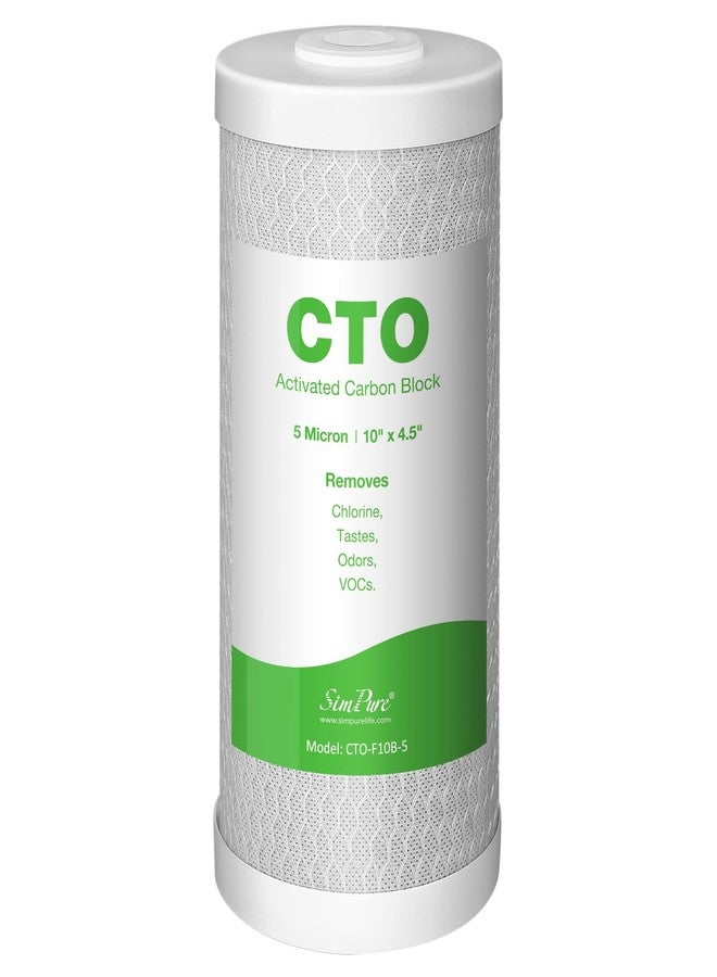 SimPure 4.5" x 10" Whole House Water Filter Cartridges 5 Micron Coconut Shell Carbon Block Replacement for Housing and Systems DB10P, DB10C, FC15B, GE GXWH40L, GXWH35F, BB-10B, FXHTC, WGB21B - Image 1