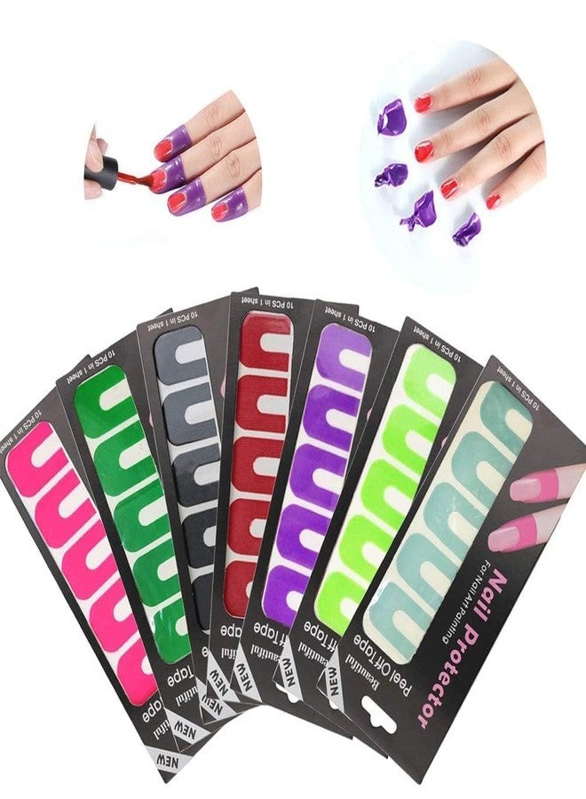 Anugrah Mart Nail Polish Protector for Fingers U-Shape Tape Polish Guards Nail Art Plastic Peel Off Sticker Cuticle Protectors Disposable, Nail Art Protector Manicure Tool (2 SHEET, 20 PIECE) - Image 1