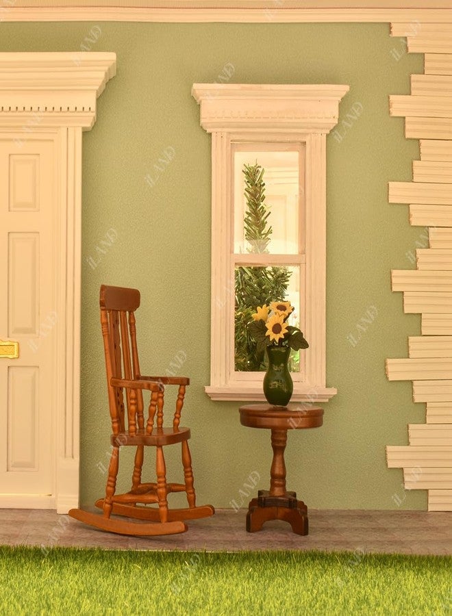 iLAND Vintage Dollhouse Furniture on 1/12 Scale, Brewster Dollhouse Rocking Chair & Velvet Cushion - Image 2