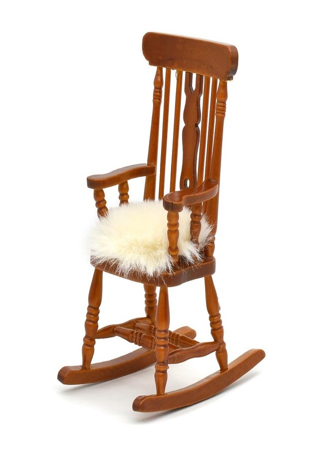 iLAND Vintage Dollhouse Furniture on 1/12 Scale, Brewster Dollhouse Rocking Chair & Velvet Cushion - Image 1