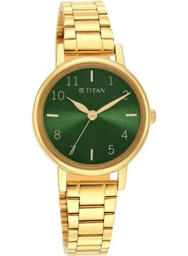 TITAN Women's Analog Display Watch With Gold Stainless Steel Strap - 2678YM01