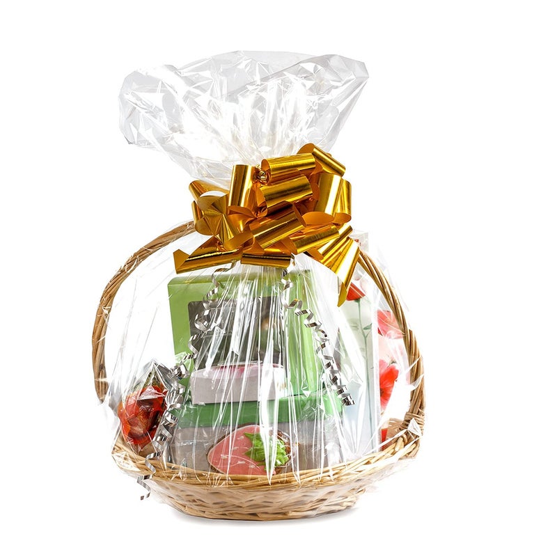 Morepack 16x24 Inches Cellophane Bags for Gift Baskets,Clear Cellophane Basket Bags 5 Pieces - Image 3