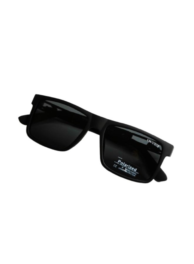 Men Polarized Rectangular Sunglasses – Model S011, Black Lens - Image 3