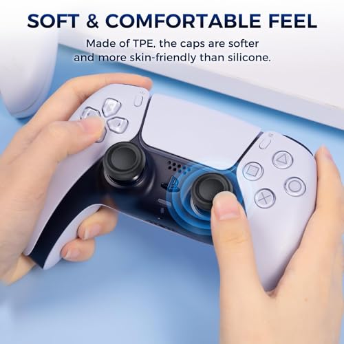 SQUISHCO 3 Pairs Thumb Grips,Enhanced Grip and Control, Replacement Joystick Caps Compatible with PS5 Controller, Suitable for Extended Gaming Sessions,Black - Image 4