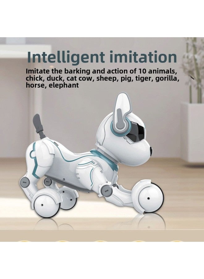 كلب آلي ذكي للتحكم عن بعد، لعبة أطفال للتحكم الصوتي، برمجة حيلة، رقص، المشي، كلب ميكانيكي كهربائي لطيف للحيوانات الأليفة - اللون: التحكم الصوتي، نسخة التحكم عن بعد - المواصفات: بطارية قابلة لإعادة ا - Image 3