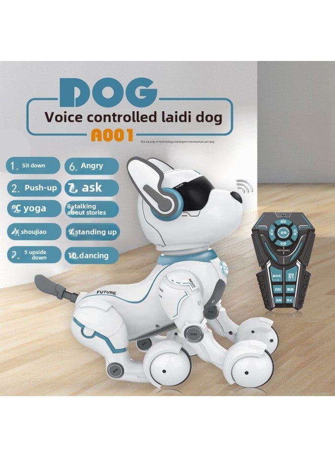 كلب آلي ذكي للتحكم عن بعد، لعبة أطفال للتحكم الصوتي، برمجة حيلة، رقص، المشي، كلب ميكانيكي كهربائي لطيف للحيوانات الأليفة - اللون: التحكم الصوتي، نسخة التحكم عن بعد - المواصفات: بطارية قابلة لإعادة ا - Image 2