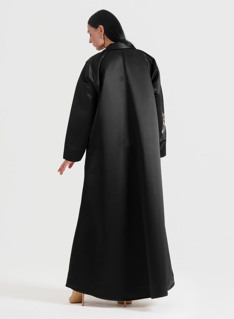 روزيت عباية عباية بليزر مع تطريز فراشة أنيق مع أزرار - Image 3