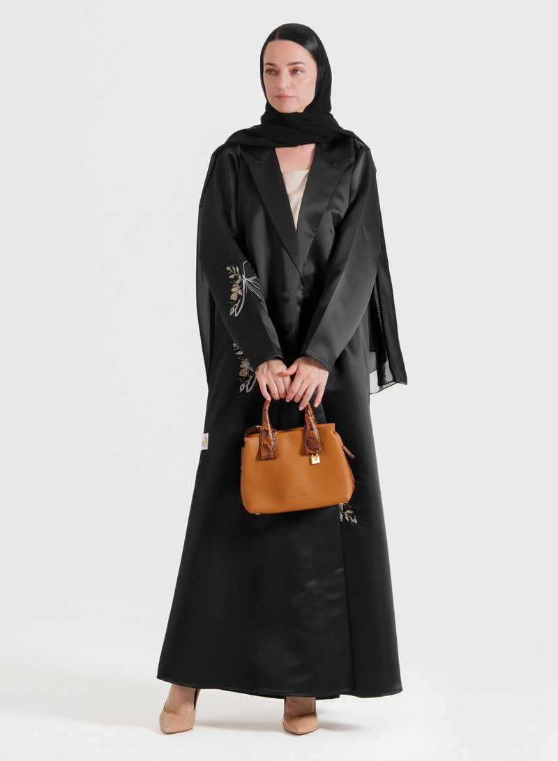 روزيت عباية عباية بليزر مع تطريز فراشة أنيق مع أزرار - Image 4