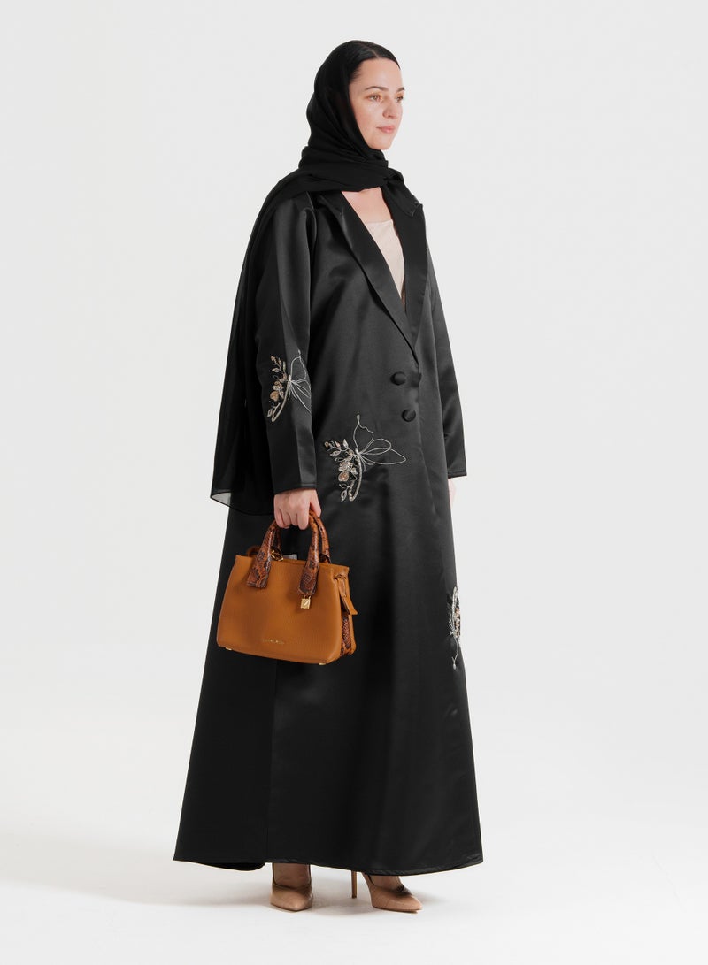 روزيت عباية عباية بليزر مع تطريز فراشة أنيق مع أزرار - Image 5