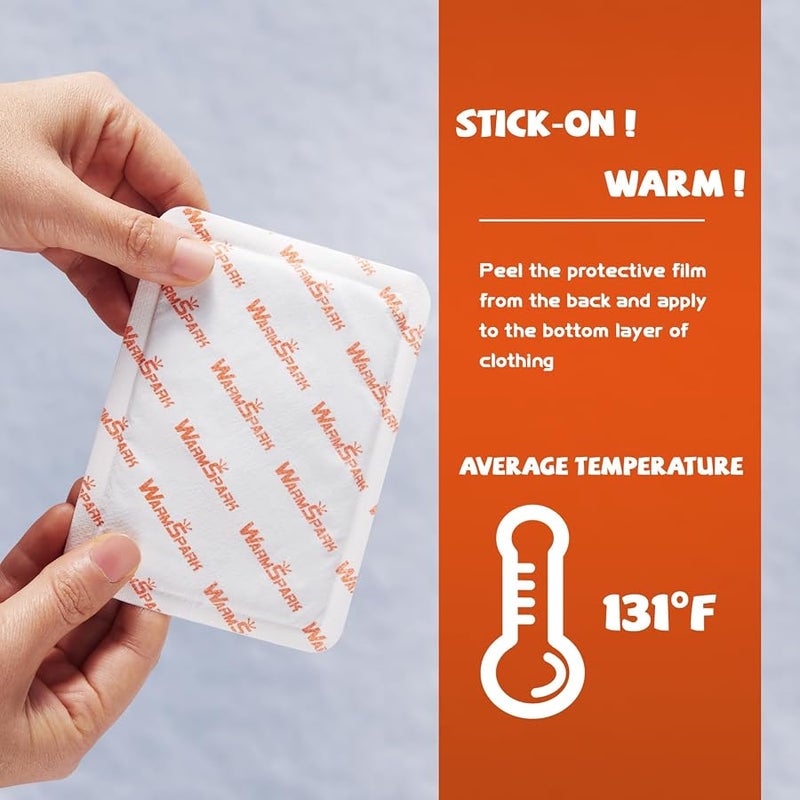 WarmSpark Body Warmers with Adhesive - Heat Warmer Patch Disposable Air Activated Hot Warmers - Up to 12 Hours of Heat - - Image 4