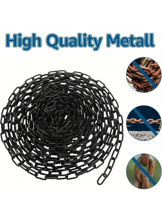 Black Heavy Duty Carbon Steel Chain 3mm Thick Link For Dog Lobster Tongs Barrier - Image 4