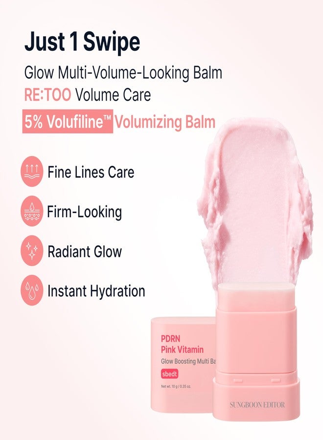 SUNGBOON EDITOR Pink PDRN & Volufiline Multi Balm Stick, Niacinamide, Collagen Wrinkle Stick, All-in-One Plumping & Hydrating Balm for Face, Eyes & Neck, Dewy Glow Skin, 0.35 Oz (Pack of 2 - Image 2