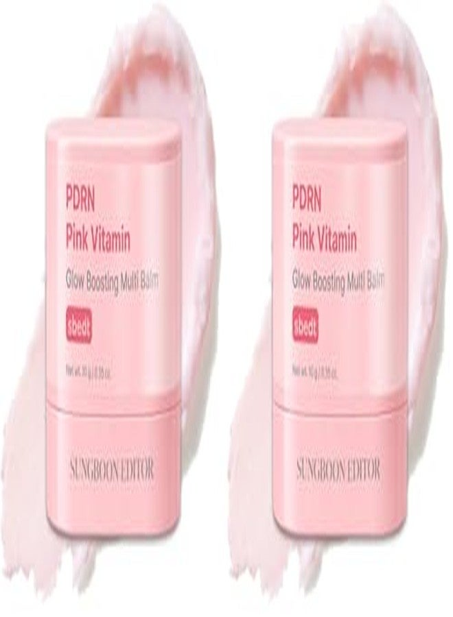 SUNGBOON EDITOR Pink PDRN & Volufiline Multi Balm Stick, Niacinamide, Collagen Wrinkle Stick, All-in-One Plumping & Hydrating Balm for Face, Eyes & Neck, Dewy Glow Skin, 0.35 Oz (Pack of 2 - Image 1