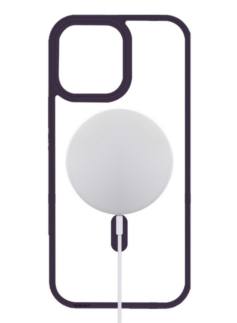 CATANES Magnetic Slim Protective Case for iPhone 15 Pro - with Wireless Charging Support - Purple - Image 2