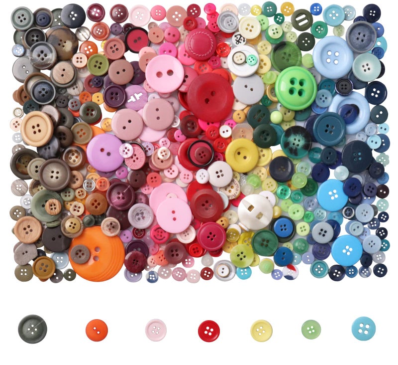 Tnstk 650 Pcs Round Resin Buttons - Assorted 2 & 4 Hole Buttons For Sewing  Crafts & Diy Projects (Multicolor) - Image 2