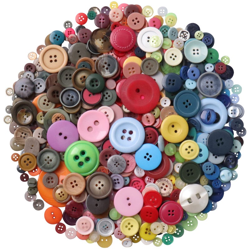 Tnstk 650 Pcs Round Resin Buttons - Assorted 2 & 4 Hole Buttons For Sewing  Crafts & Diy Projects (Multicolor) - Image 1