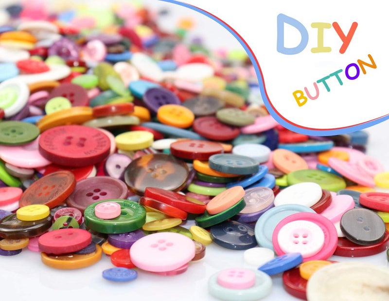 Tnstk 650 Pcs Round Resin Buttons - Assorted 2 & 4 Hole Buttons For Sewing  Crafts & Diy Projects (Multicolor) - Image 3