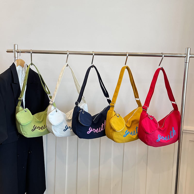 Women's Nylon Shoulder Bag with Letter Print, Casual and Simple - Image 4