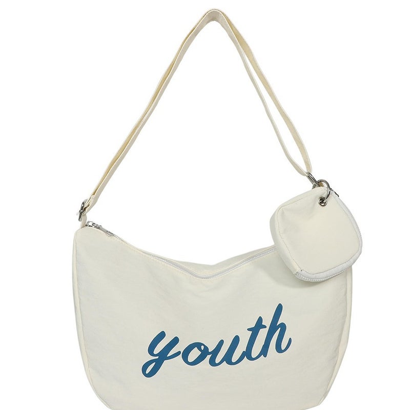 Women's Nylon Shoulder Bag with Letter Print, Casual and Simple - Image 5