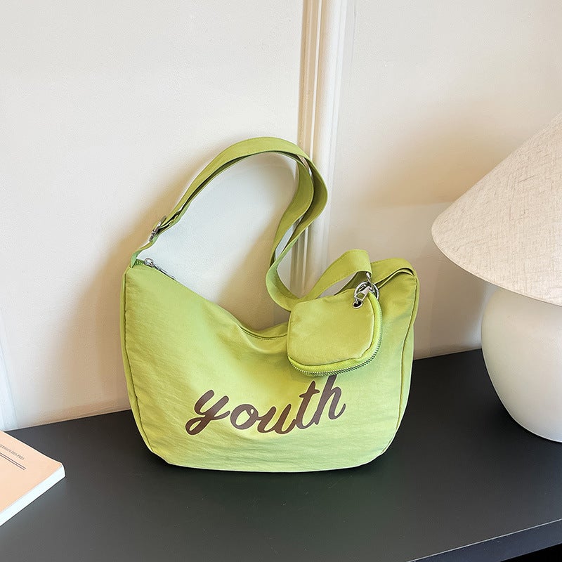 Women's Nylon Shoulder Bag with Letter Print, Casual and Simple - Image 1