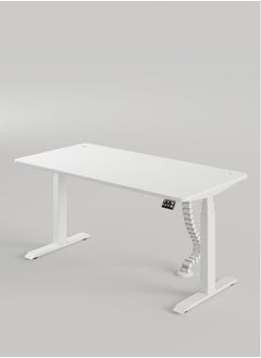 AFTERWORK Neo Max Series Electric Height Adjustable Standing Desk Gaming Table | 140x75 cm | White Frame & Table Top | Advanced Control | Dual Motor | Ergonomic Design  - Image 2