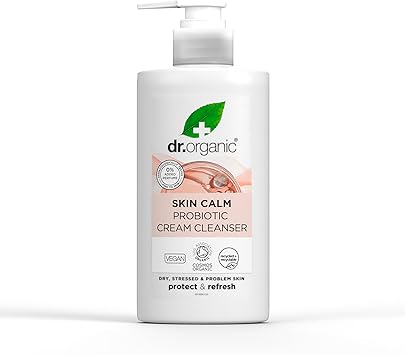 dr.organic Dr Organic Skin Calm Probiotic Cream Cleanser For Redness Dry Sensitive Irritable Skin Gentle Cleansing Dermatologically Tested Vegan Cruelty Free Paraben SLS Free Certified Organic150ml - Image 1