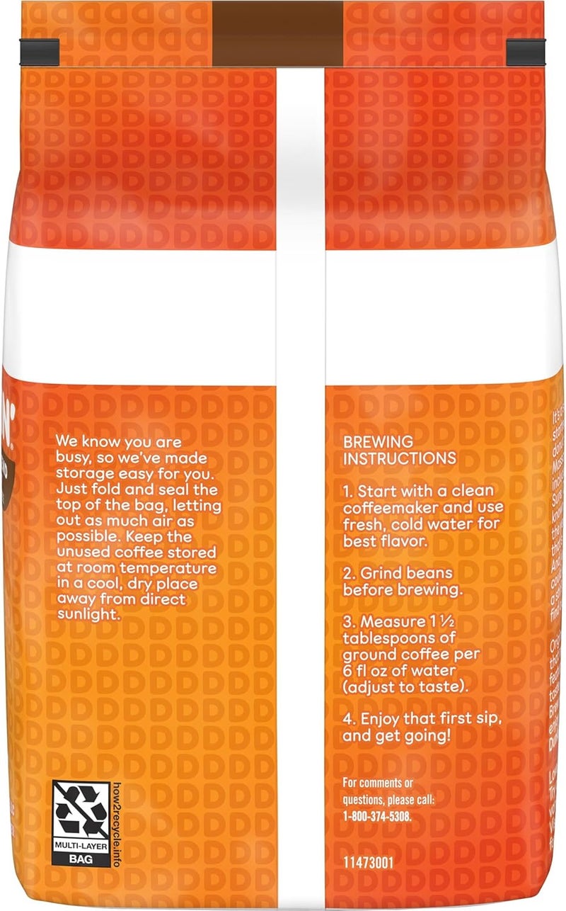 Dunkin' Original Blend Medium Roast Whole Bean Coffee - 18 Ounces (Pack of 6) - Image 4