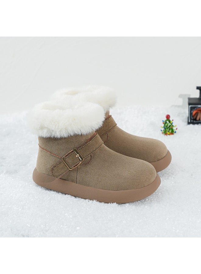 British Style Girls' Trendy Retro Snow Boots, New Casual Autumn And Winter Stylish  Cute Super Soft Fashion