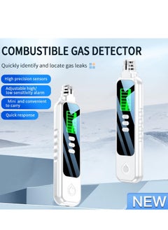 SYOSI Portable Gas Leak Detector, Audible Alarm for Natural Gas, Methane, Hexane, and Propane, Sniffer with Lo Hi Mode, LCD Screen Gas Meter, 2X AAA Battery Powered for Home and Outdoor Use, White  - Image 2