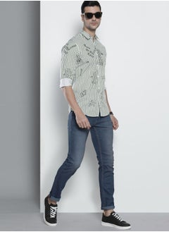 The Indian Garage Co Men Regular Fit Striped Full Sleeves Spread Collar Casual Shirt  - Image 5
