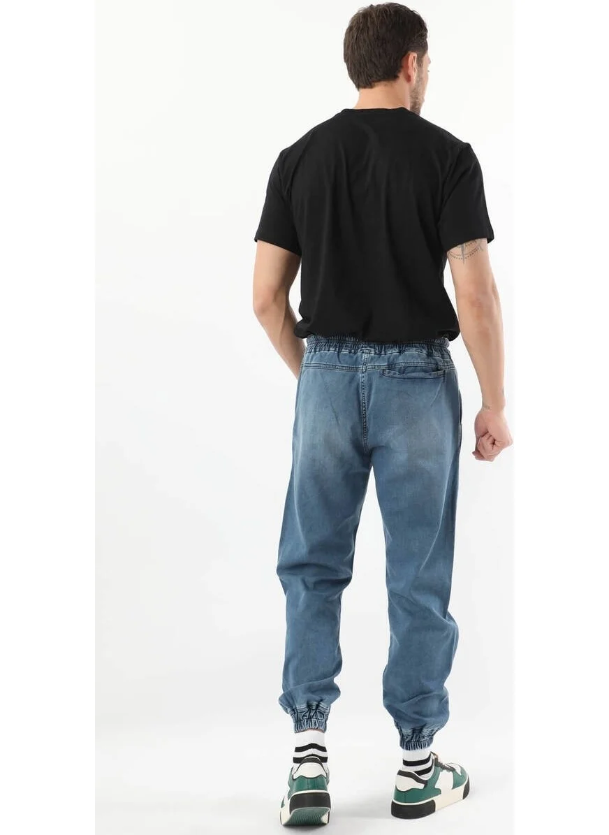 Banny Jeans Men's Elastic Waist Jogger Pants Blue