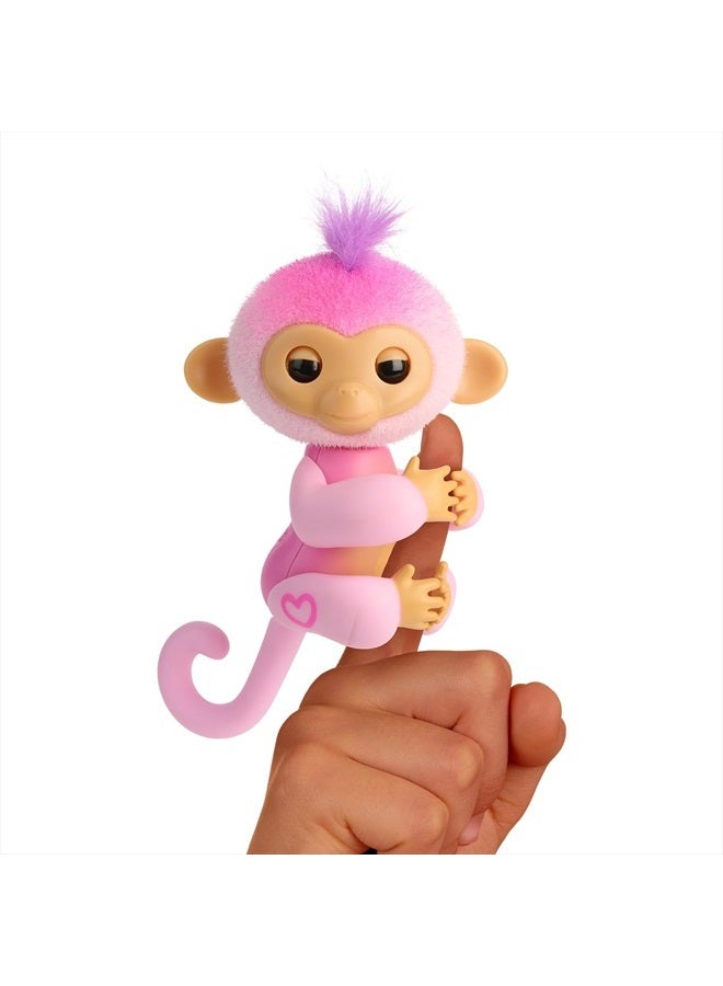 Fingerlings 2023 New Interactive Baby Monkey Reacts to Touch – 70+ Sounds & Reactions – Harmony (Pink) - Image 1