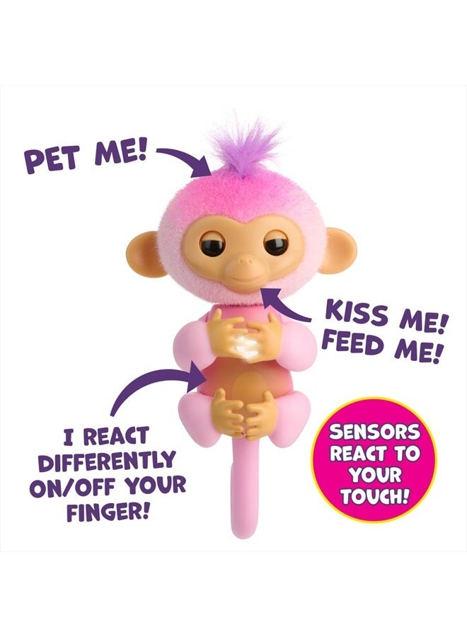 Fingerlings 2023 New Interactive Baby Monkey Reacts to Touch – 70+ Sounds & Reactions – Harmony (Pink) - Image 4