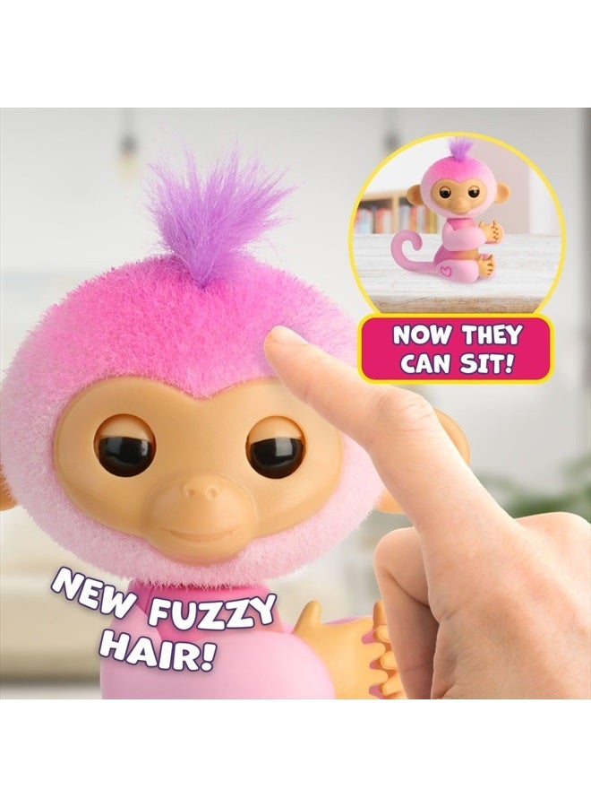 Fingerlings 2023 New Interactive Baby Monkey Reacts to Touch – 70+ Sounds & Reactions – Harmony (Pink) - Image 5