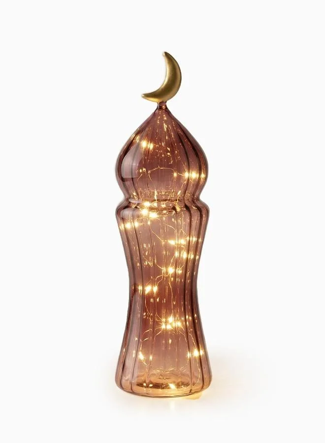 صلصال قبص - قطعة زجاج زينة رمضان  مصنوعة يدوياً مع ضوء