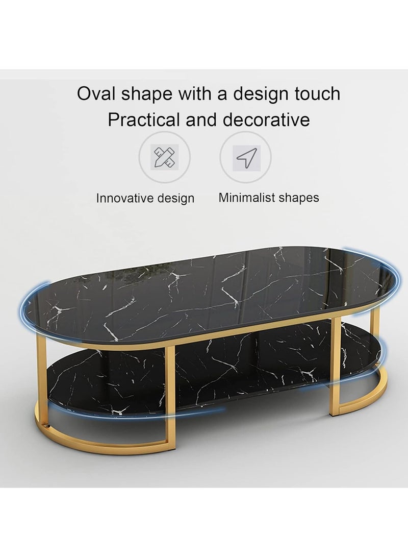 DubaiGallery Coffee Table Living Room,Two Tiers Tea Table for Living Room Furniture End Table - Image 3