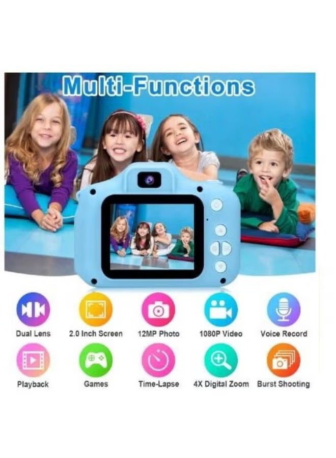 Children's Mini Digital Camera 1080p High Definition with 2-Inch Screen，Blue