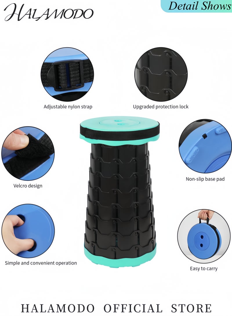 HALAMODO Folding Stool Upgraded Collapsible Stool Lightweight Yet More Sturdy with Load Capacity 400lbs Portable Collapsible Stool for Camping Fishing Hiking BBQ - Image 2